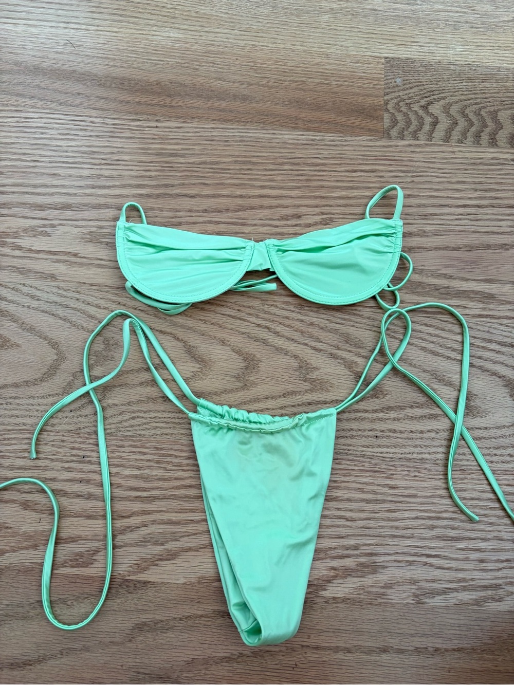Frankie’s bikinis Green String Bikini Swim Set